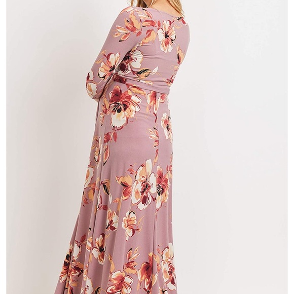 HELLO MIZ Brand Faux Wrap Maxi Maternity Dress - S - Picture 4 of 9